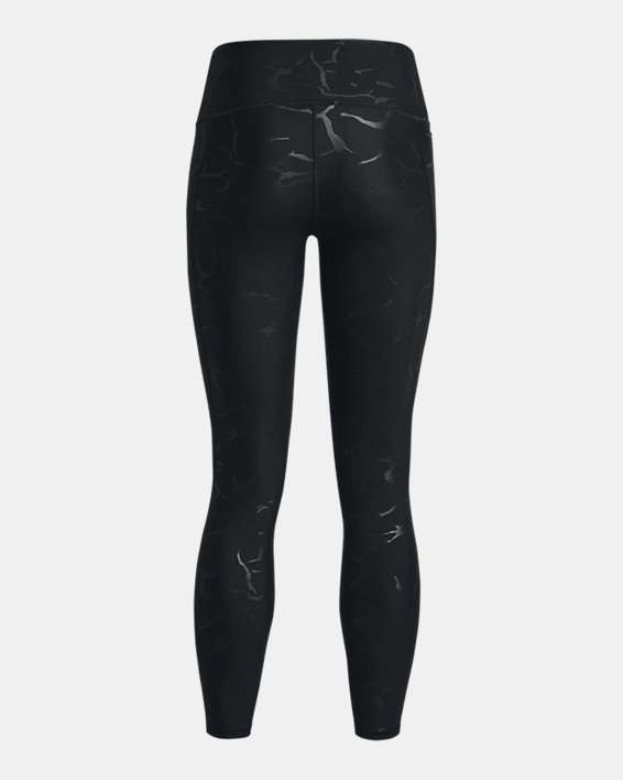 女士HeatGear® No-Slip Waistband Emboss九分褲 in Black image number 5